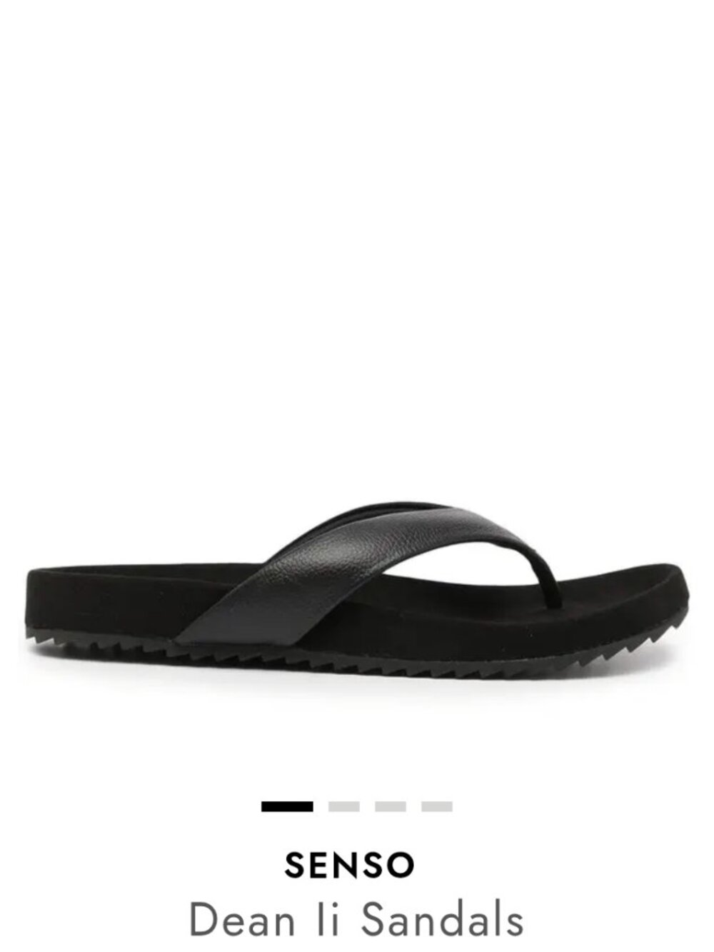 Senso black leather thong sandal 37 retail$174 dissh